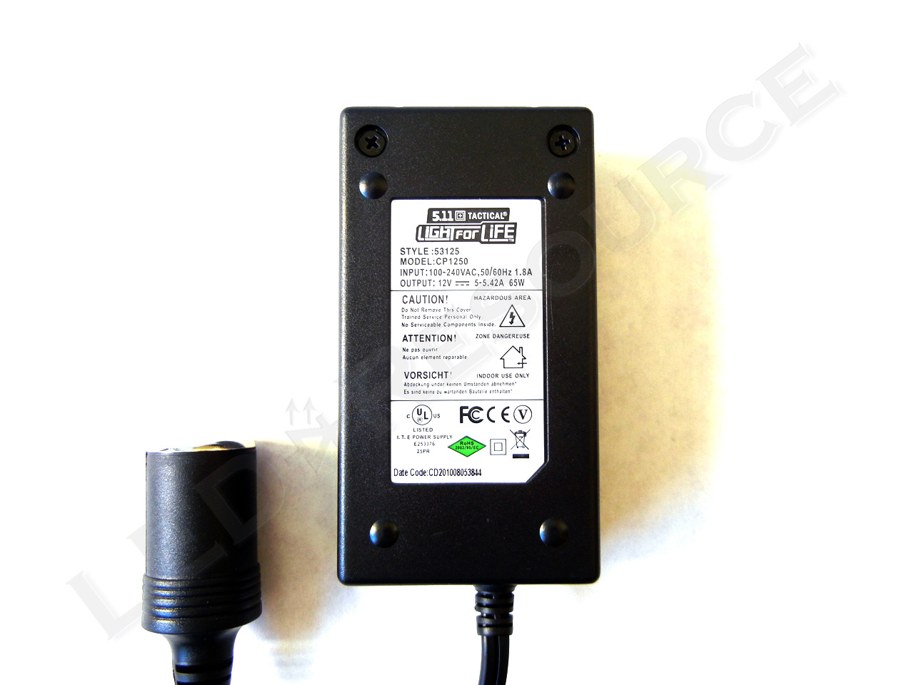 AC Adapter+Cord For 5.11 TACTICAL 53125 CP1250 LIGHT For LIFE PC3.300 UC3.400 